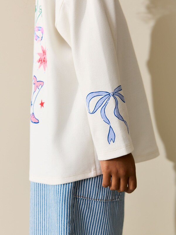 Seraphine White Charm Long Sleeve Sequin Top (3-16yrs)