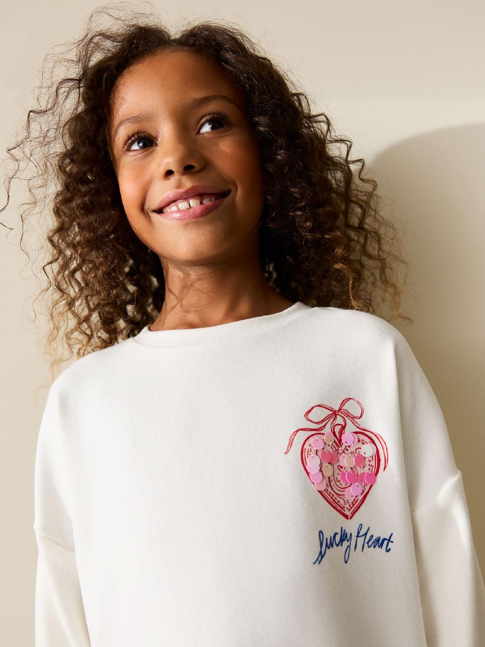 seraphine White Charm Long Sleeve Sequin Top (3-16yrs)