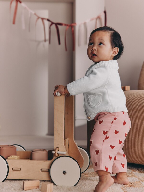 Seraphine White Heart Pocket Button Through Baby Cardigan (0mths-2yrs)