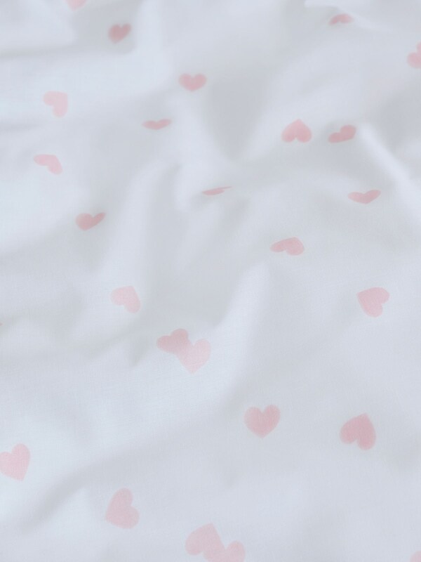Seraphine White/Pink Heart Reversible Duvet Cover And Pillowcase Set