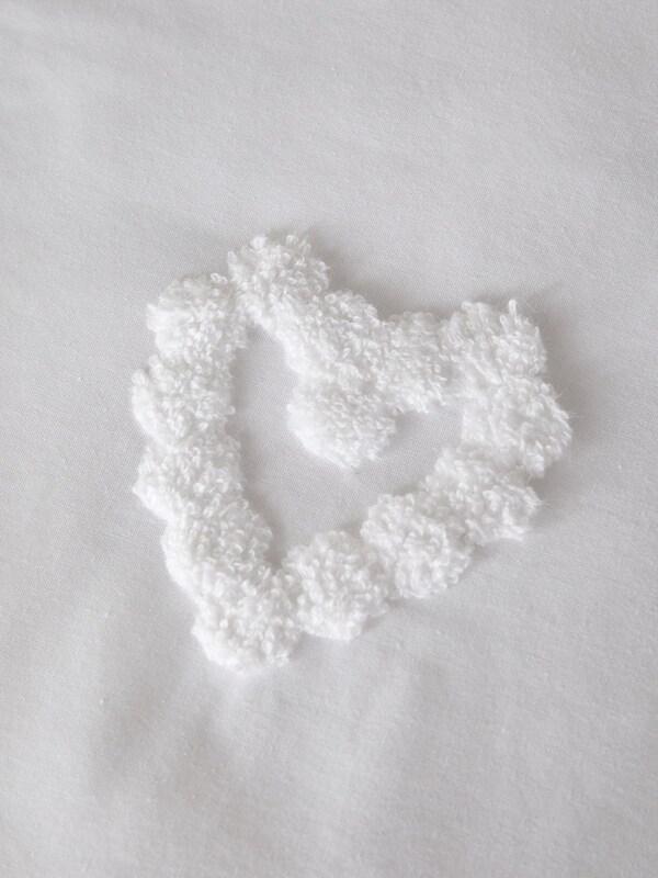 Seraphine White Tufted Hearts 100% Cotton Duvet Cover And Pillowcase Set