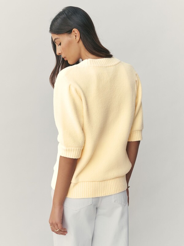 Seraphine Yellow Cosy Short Sleeve Hearts And Valentines Button Cardigan