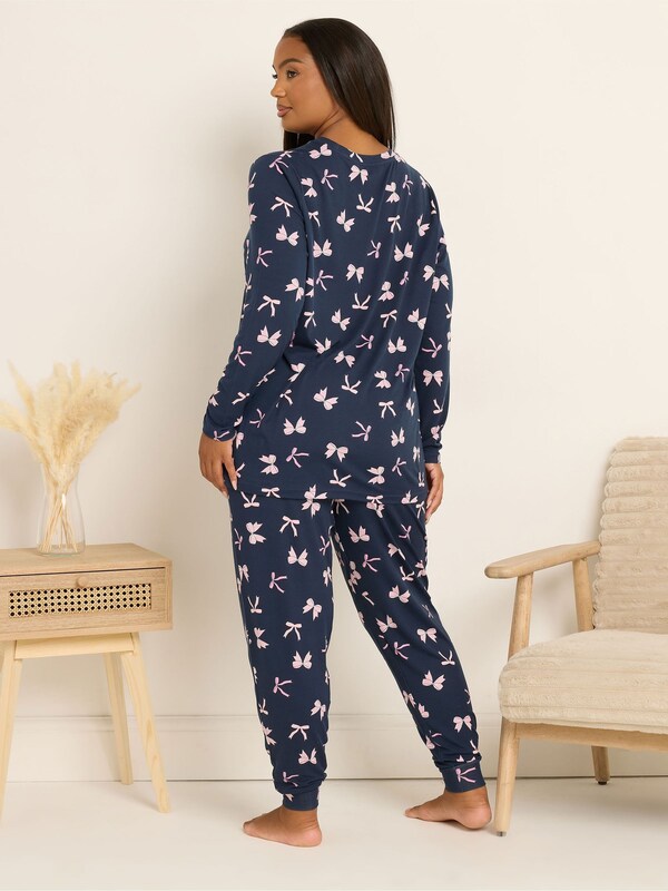 Seraphine Yours Curve Blue Soft Touch Long Sleeve Pyjamas Set