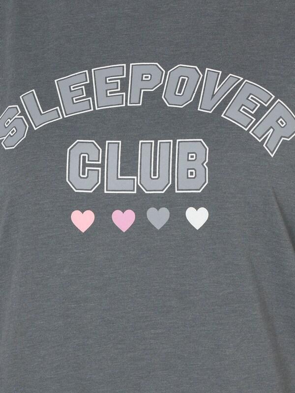 Seraphine Yours Curve Grey Sleepover Club Long Sleeve Wide Leg Pyjamas Set