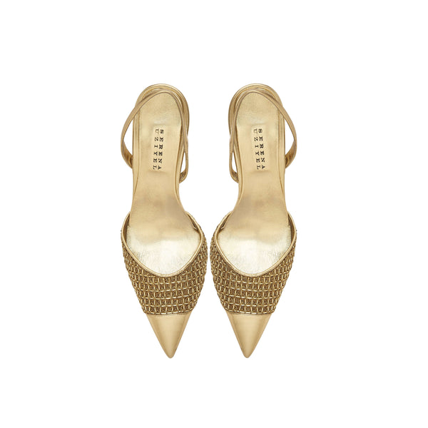 Serena Uziyel Adia Gold High-Heel Slingback Pump High-Heels