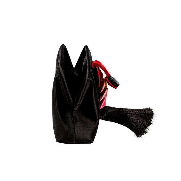 Serena Uziyel Alessa Black & Multicolor Tassel Pouch Bag Pouch Bags