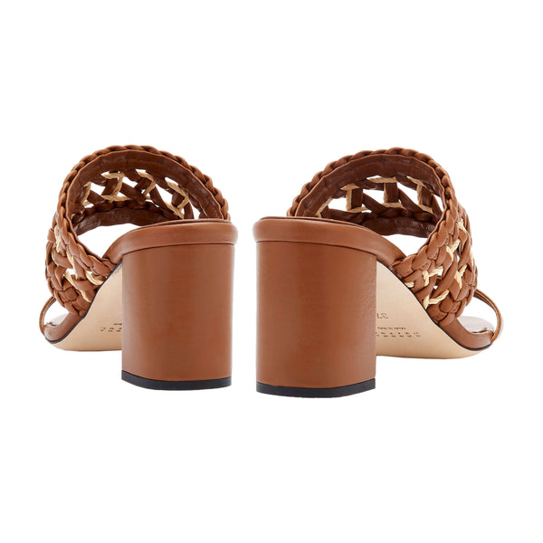 Serena Uziyel Almeria Camello Block-Heel Strap Sandal Mid-Heels