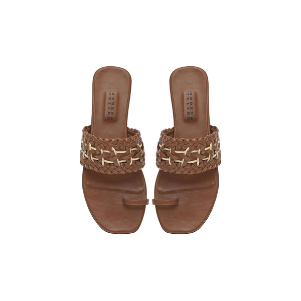 Serena Uziyel Almeria Camello Flat Toe Sandal Flats