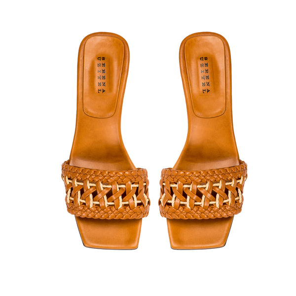 Serena Uziyel Almeria Camello Mid-Heel Sandal Mid-Heels