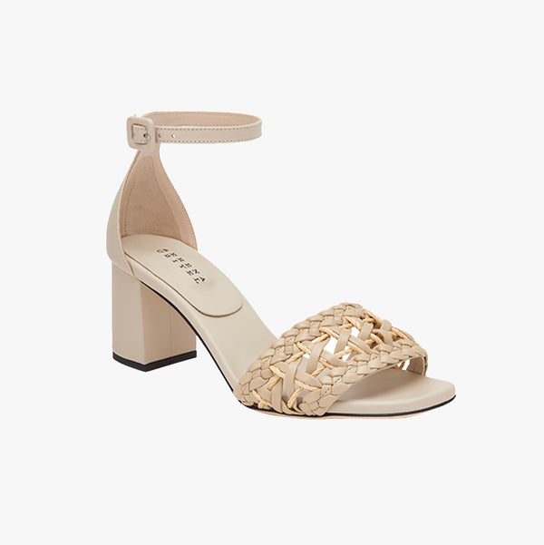 Serena Uziyel Almeria Nude Ankle Block-Heel Sandal Mid-Heels
