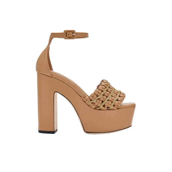serena uziyel Aurnia Latte Platform Ankle Sandal Platforms