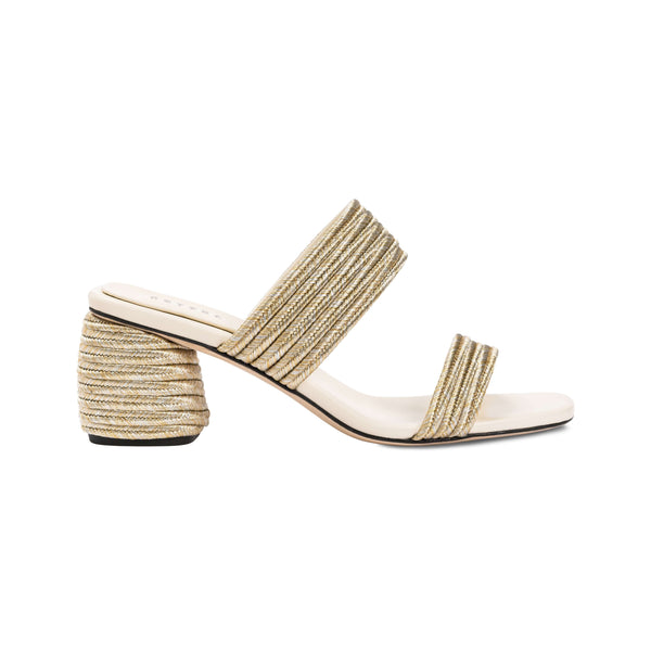 serena uziyel Bellina Ivory Two Strap Mid-Heel Sandal Mid-Heels