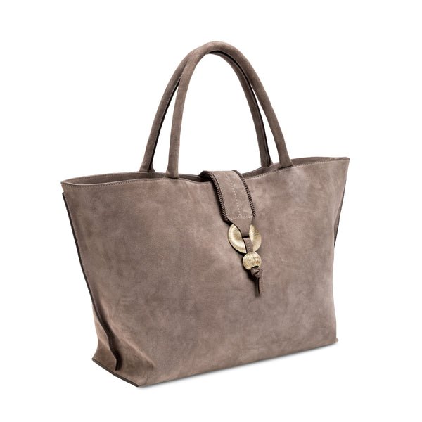 serena uziyel Boho Chic Taupe Medium Tote Bag Tote Bag