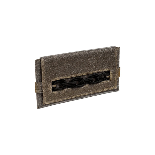 serena uziyel Catena Black & Gold Iridescent Envelope Clutch Clutch Bag