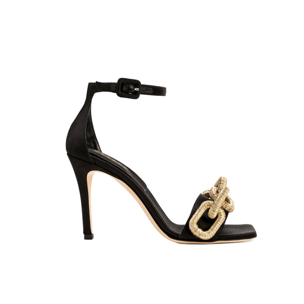 serena uziyel Catena Black High-Heel Ankle Sandal High-Heels
