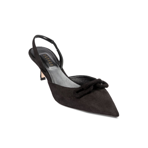 Serena Uziyel Catena Black Mid-Heel Slingback Pump Mid-Heels