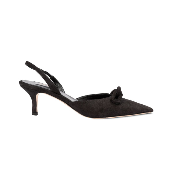 serena uziyel Catena Black Mid-Heel Slingback Pump Mid-Heels