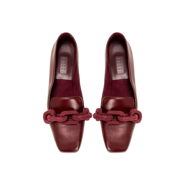 Serena Uziyel Catena Burgundy Flat Moccasin Moccasin