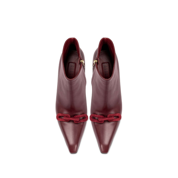 Serena Uziyel Catena Burgundy High-Heel Ankle Boot Boots