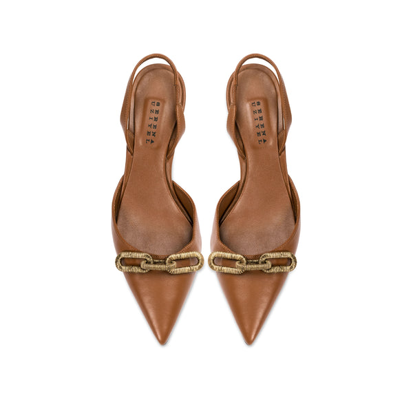 Serena Uziyel Catena Camello Mid-Heel Slingback Pump Mid-Heels
