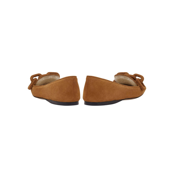Serena Uziyel Catena Camello Off White Shearling Flat Moccasin Moccasin