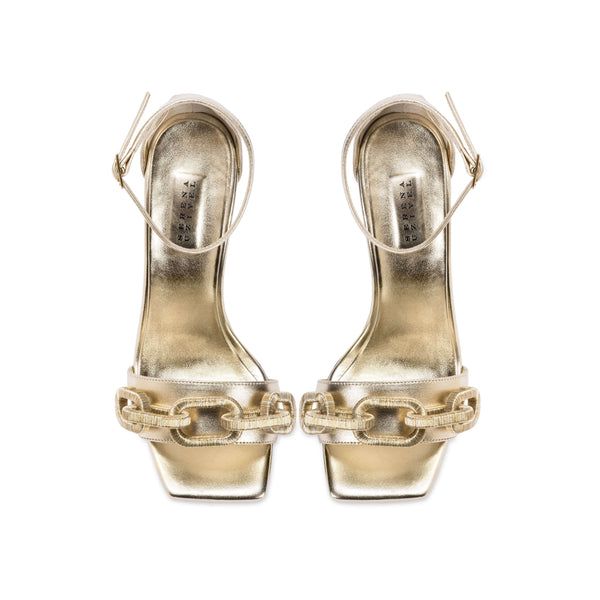 Serena Uziyel Catena Gold High-Heel Ankle Sandal High-Heels
