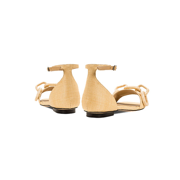 Serena Uziyel Catena Natural Flat Ankle Sandal Flats