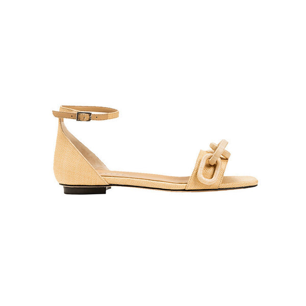 serena uziyel Catena Natural Flat Ankle Sandal Flats