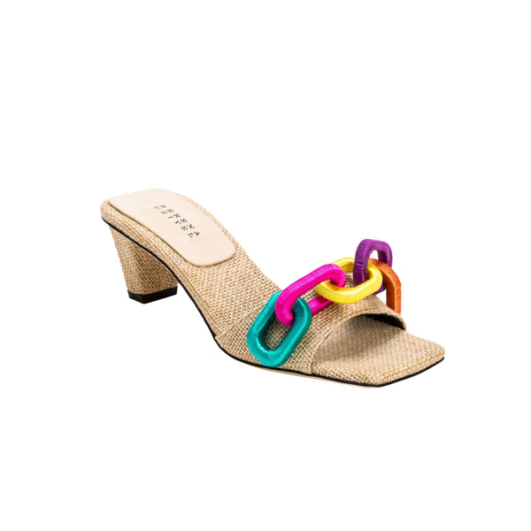 Serena Uziyel Catena Natural & Rainbow Mid-Heel Sandal Mid-Heels