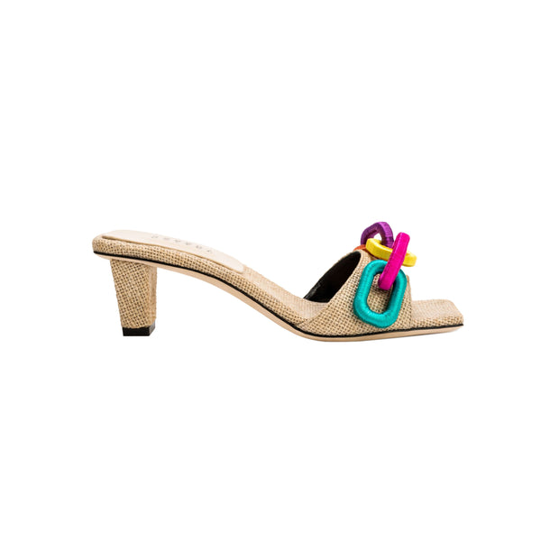 serena uziyel Catena Natural & Rainbow Mid-Heel Sandal Mid-Heels