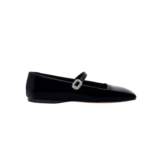 serena uziyel Catena Notte Black & Glam Flat Ballerina Flats