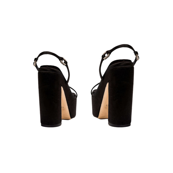 Serena Uziyel Catena Notte Black Platform Slingback Sandal Platforms