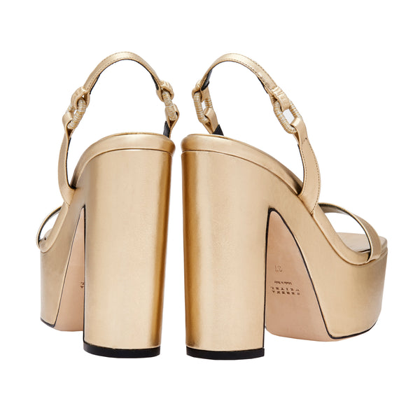 Serena Uziyel Catena Notte Gold Platform Slingback Sandal Platforms