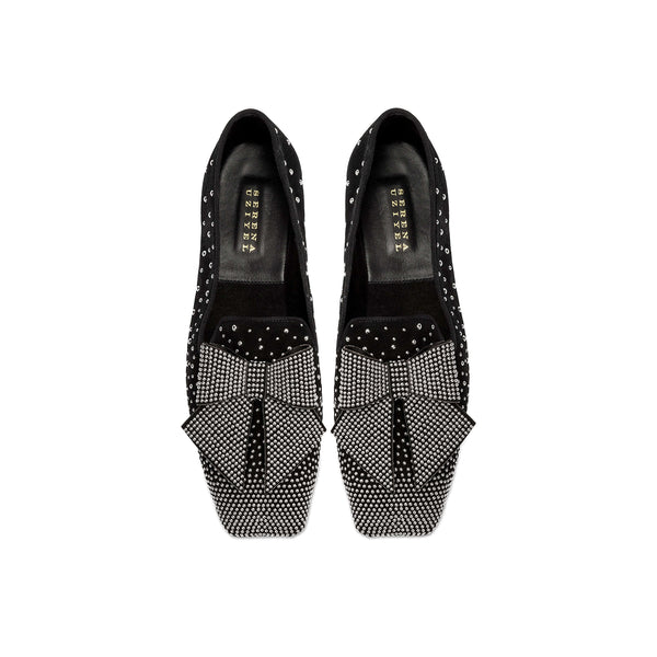 Serena Uziyel Fiocco Black Stud Flat Moccasin Moccasin