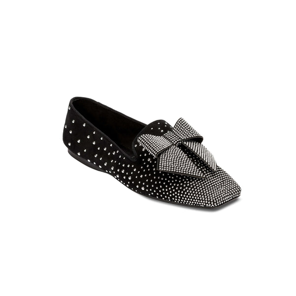 Serena Uziyel Fiocco Black Stud Flat Moccasin Moccasin