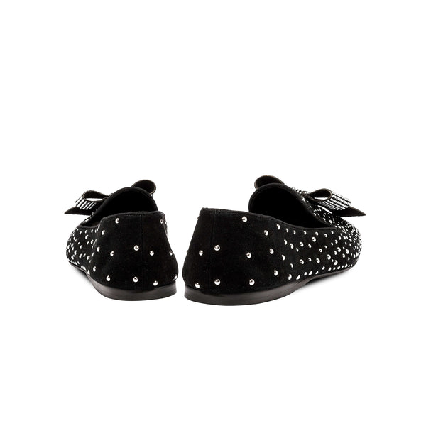 Serena Uziyel Fiocco Black Stud Flat Moccasin Moccasin