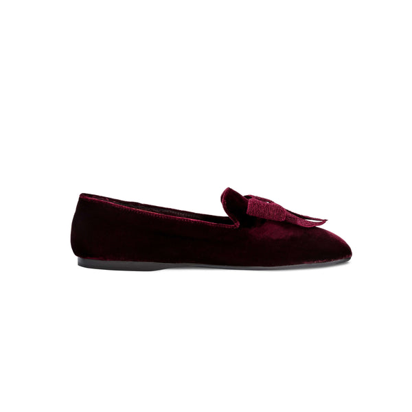 serena uziyel Fiocco Burgundy Flat Moccasin Moccasin