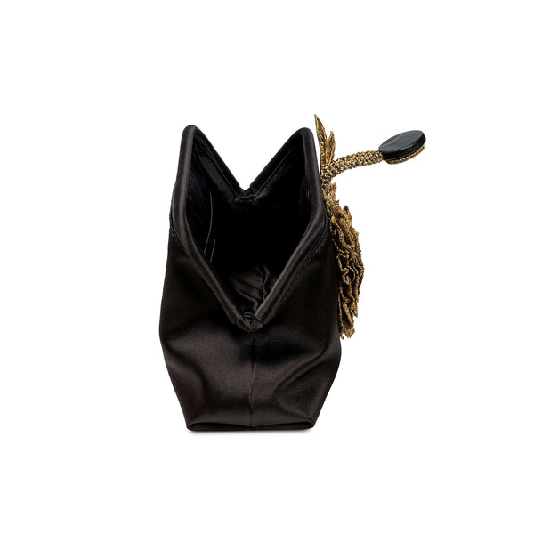 Serena Uziyel Fiora Black & Gold Pouch Bag Pouch Bags