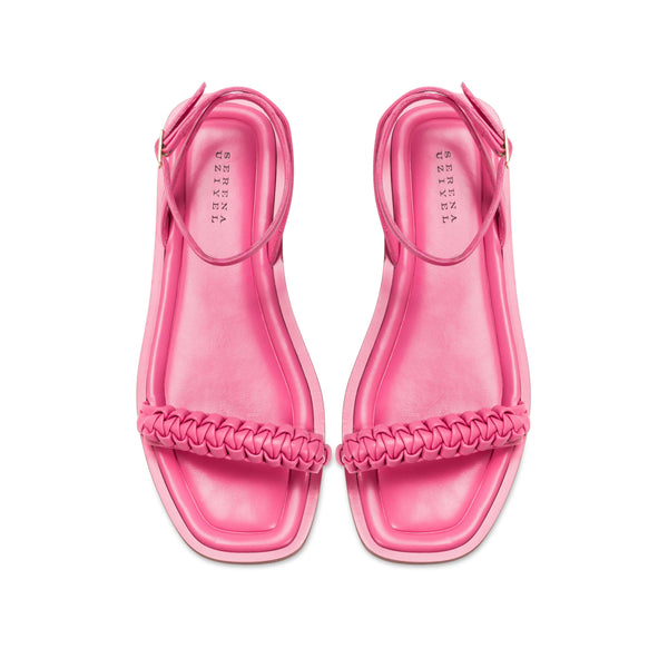 Serena Uziyel Kibele Bubble Pink Ankle Cross Sandal Flats