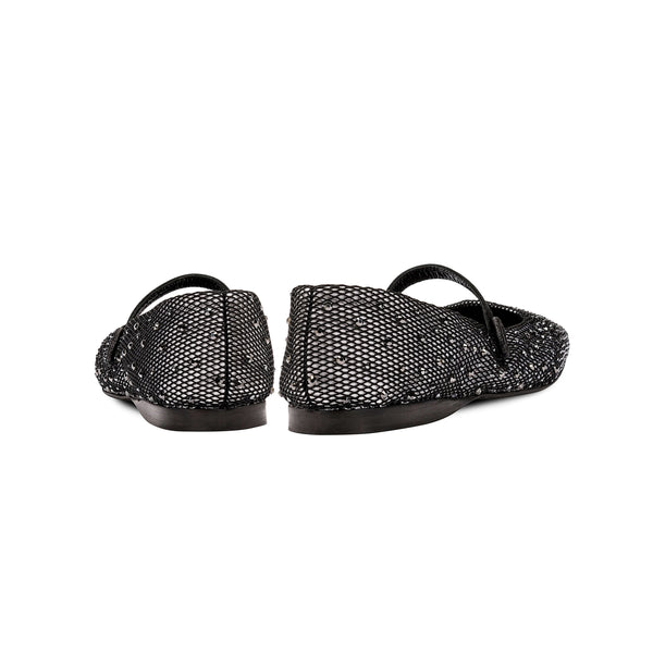 Serena Uziyel Lumina Crystal Black Flat Ballerina Flats