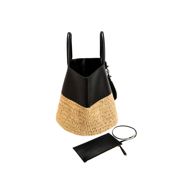 Serena Uziyel Melita Black & Natural Large Tote Bag Tote Bag