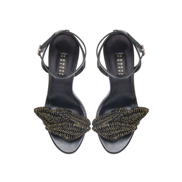 Serena Uziyel Mirales Black High-Heel Ankle Cross Sandal High-Heels