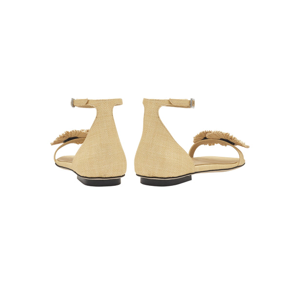Serena Uziyel Narcissa Natural Flat Ankle Sandal Flats