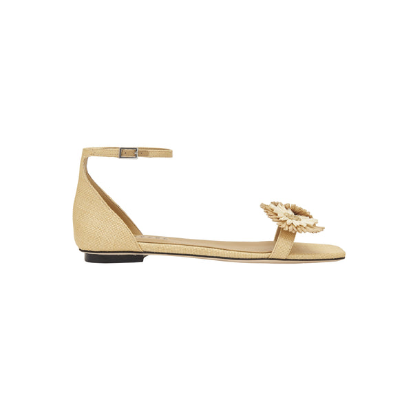 serena uziyel Narcissa Natural Flat Ankle Sandal Flats