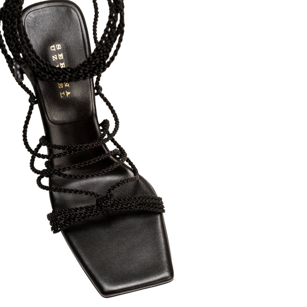 Serena Uziyel Ophilia Black High-Heel Lace-Up Sandal High-Heels