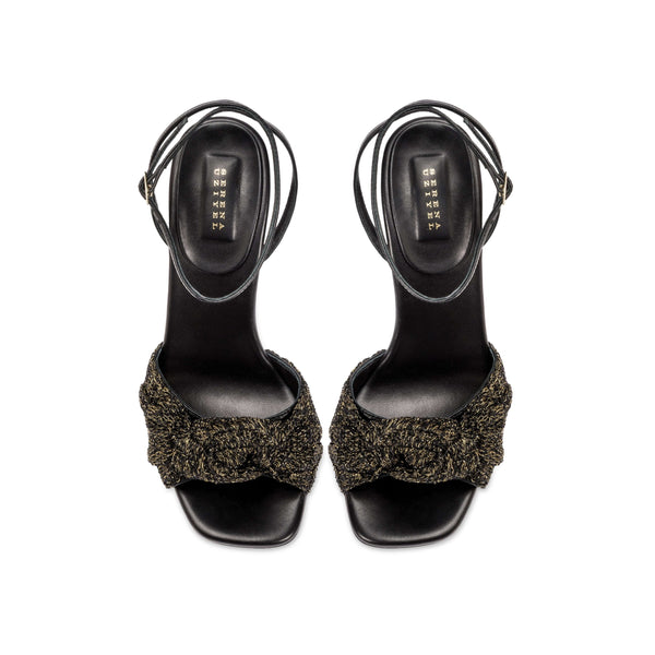 Serena Uziyel Rhea Black Ankle Cross Sandal High-Heels