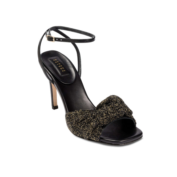 Serena Uziyel Rhea Black Ankle Cross Sandal High-Heels