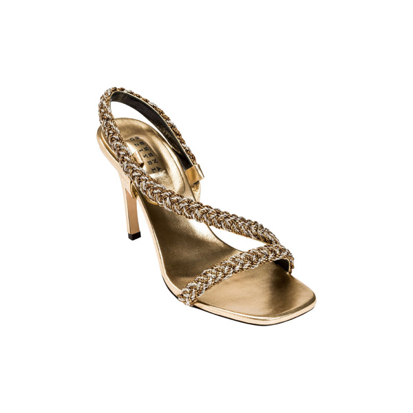 Serena Uziyel Ronda Gold High-Heel Asymmetric Sandal High-Heels