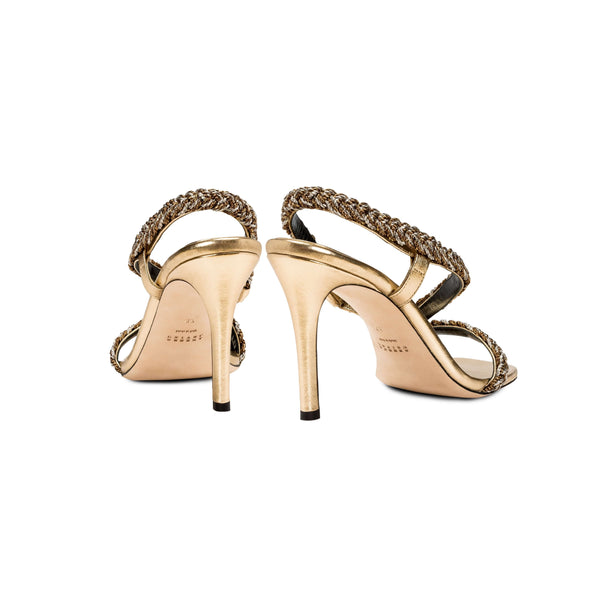 Serena Uziyel Ronda Gold High-Heel Asymmetric Sandal High-Heels