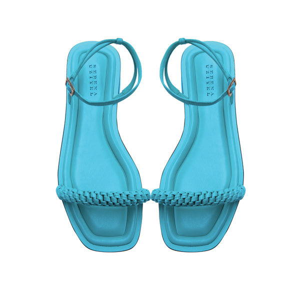 Serena Uziyel Rovena Aqua Flat Removable Ankle Sandal Flats